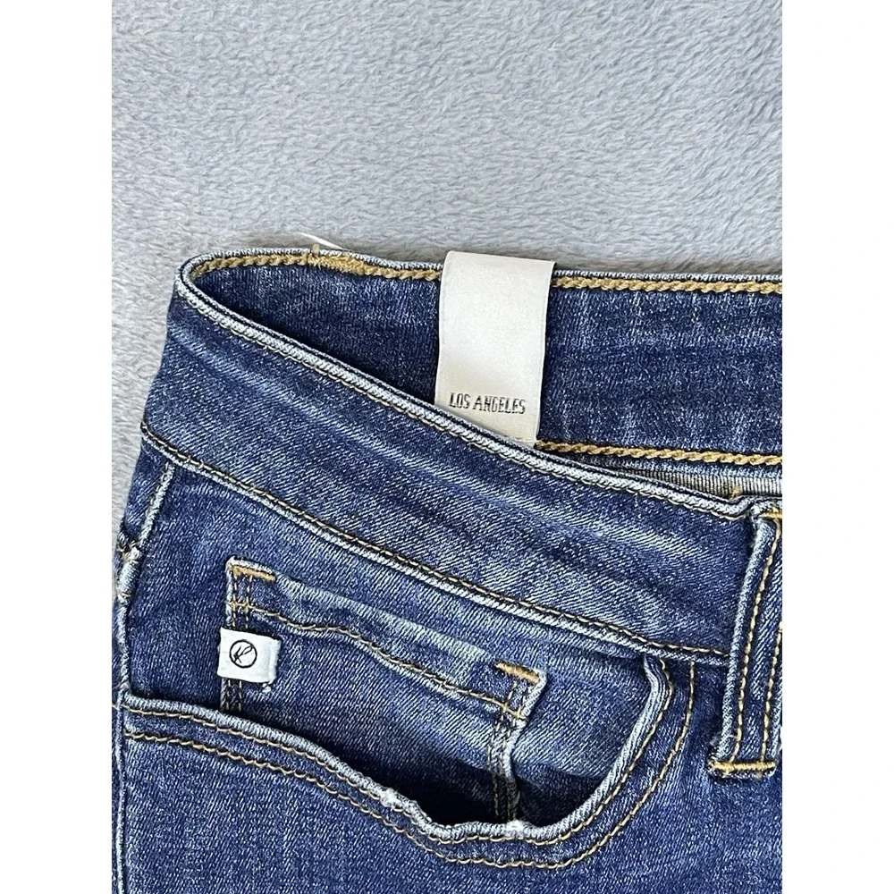 KanCan Jeans Womens‎ 9 Blue Ripped Denim Dark Wash Skinny Mid Rise Stretch
